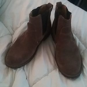 Men's size 12 black new suede leather slip-on